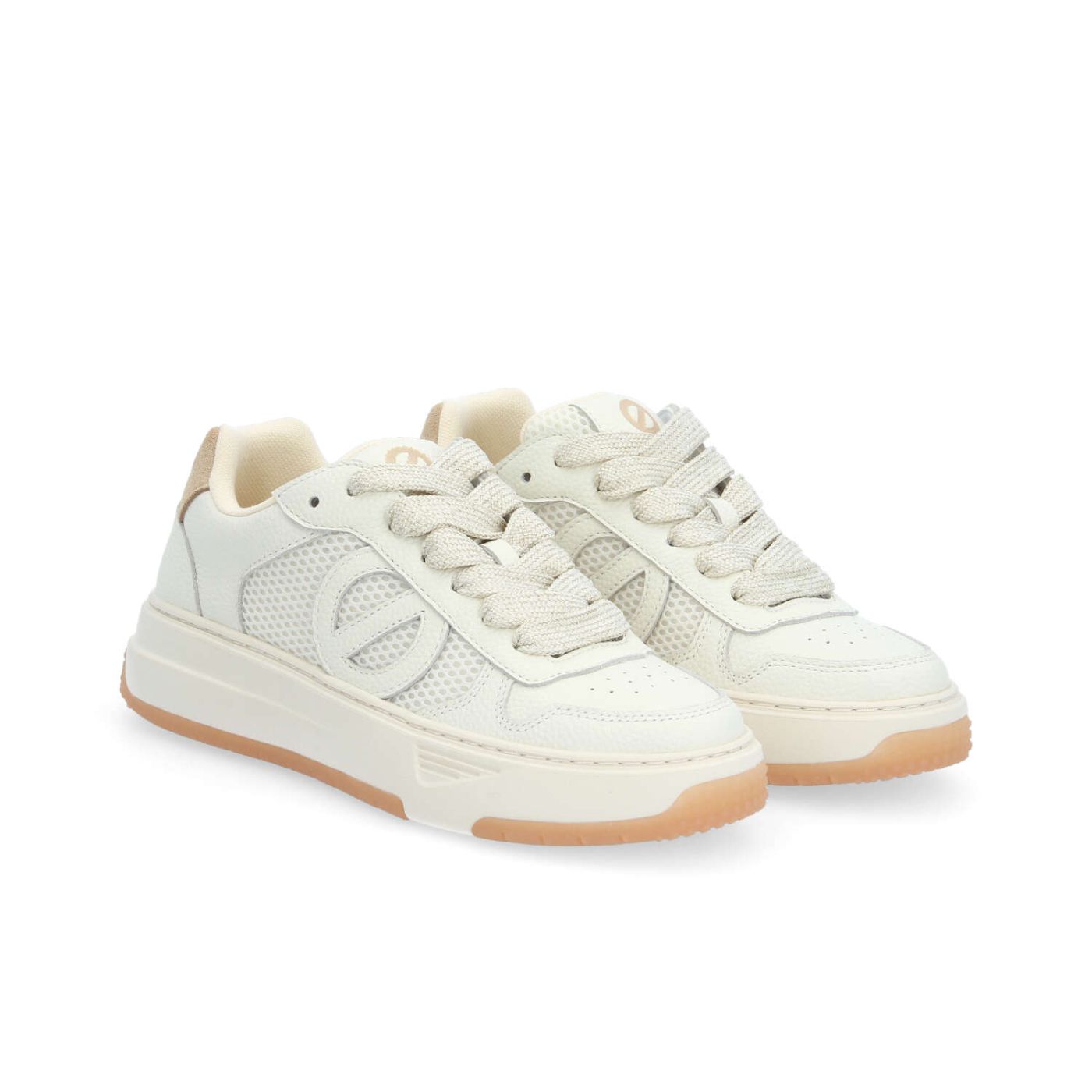 ALISON SNEAKER W - GRAIN/MESH/SUED - BLANC CASSE/BEIGE